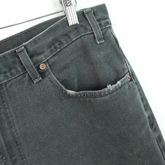 Vintage Levis 505 Jeans Black 36 x 30 Y2K Regular Fit Straight Leg Thrashed - Picture 2 of 14